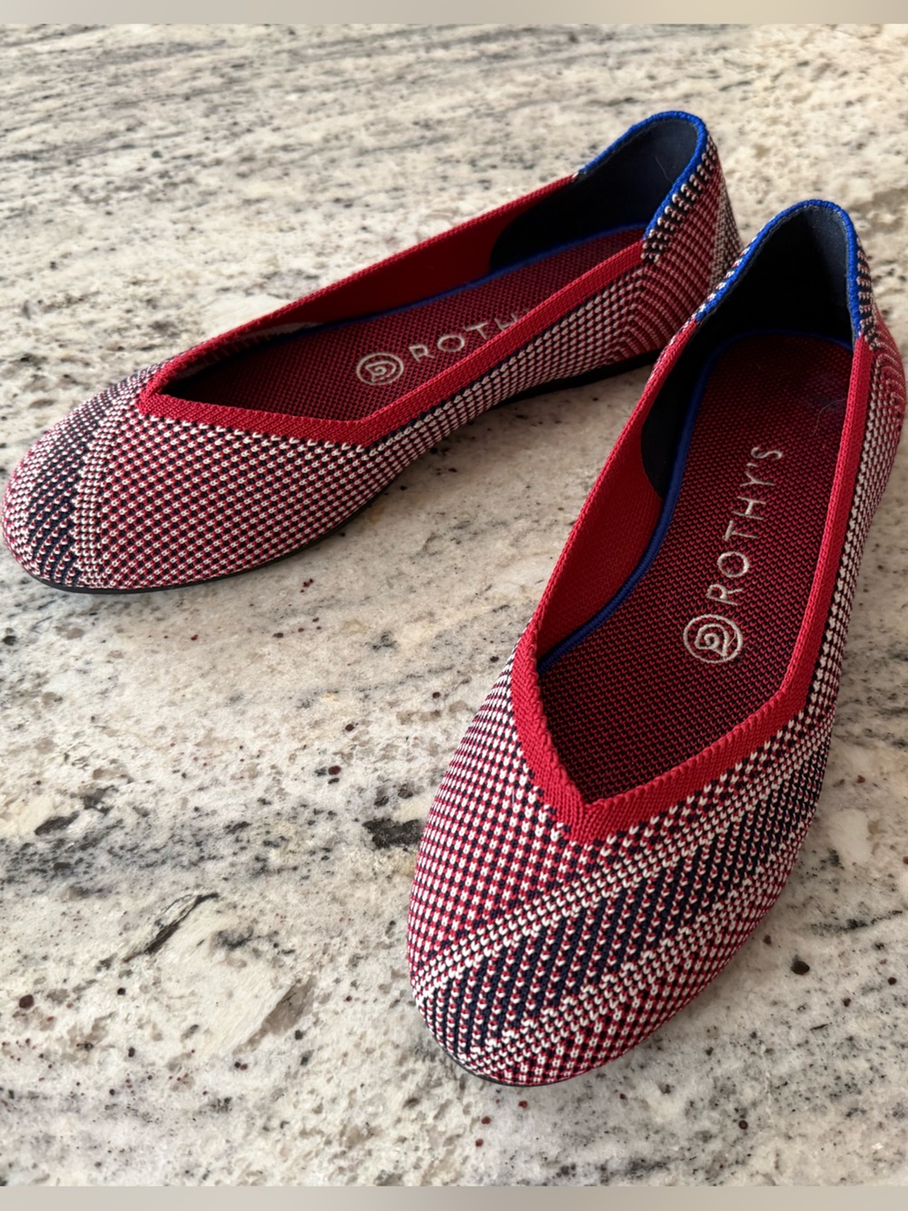 Rothy’s Mirror Stripe Flat Unicorn 🦄 French Girl Chic Sustainable Classic Shoe